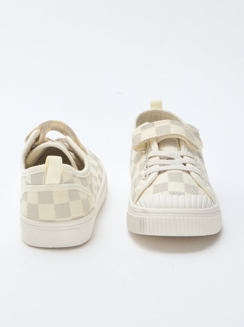 Lage canvas sneakers met klittenband - Kiabi