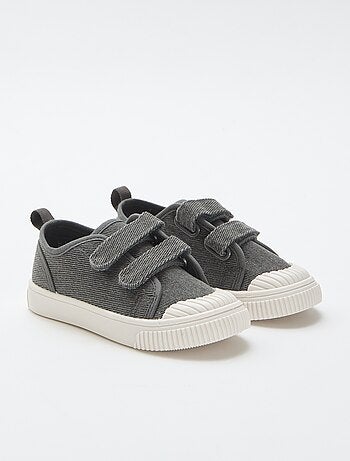 Lage canvas sneakers met klittenband