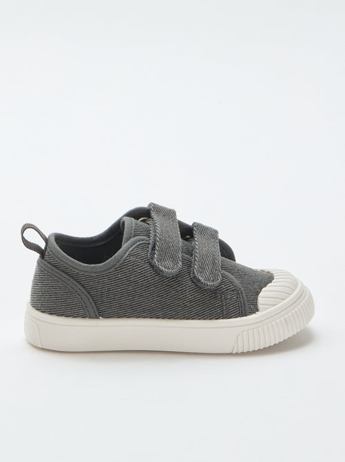 Lage canvas sneakers met klittenband - Kiabi