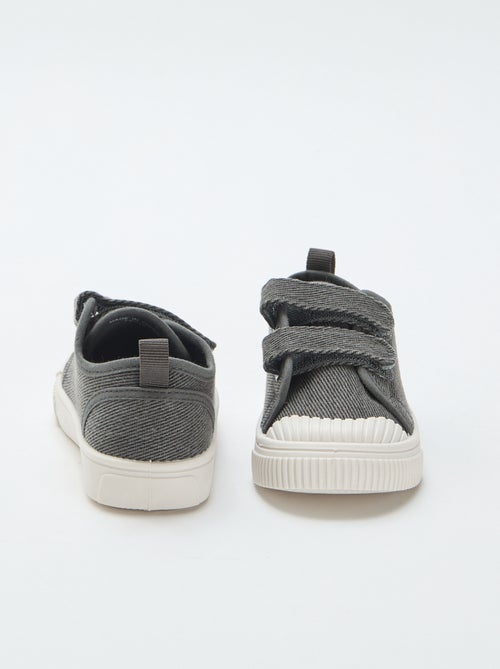Lage canvas sneakers met klittenband - Kiabi