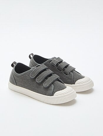 Lage canvas sneakers met klittenband