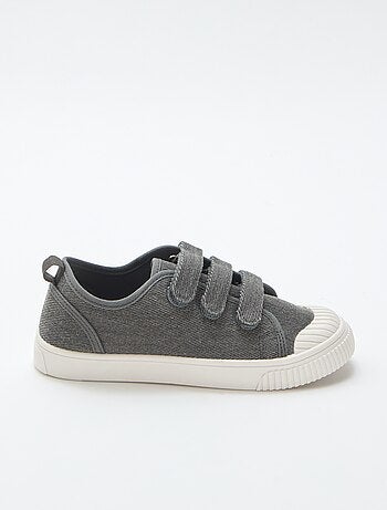 Lage canvas sneakers met klittenband