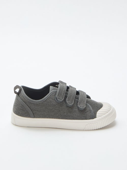 Lage canvas sneakers met klittenband - Kiabi