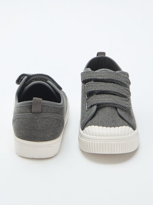 Lage canvas sneakers met klittenband - Kiabi