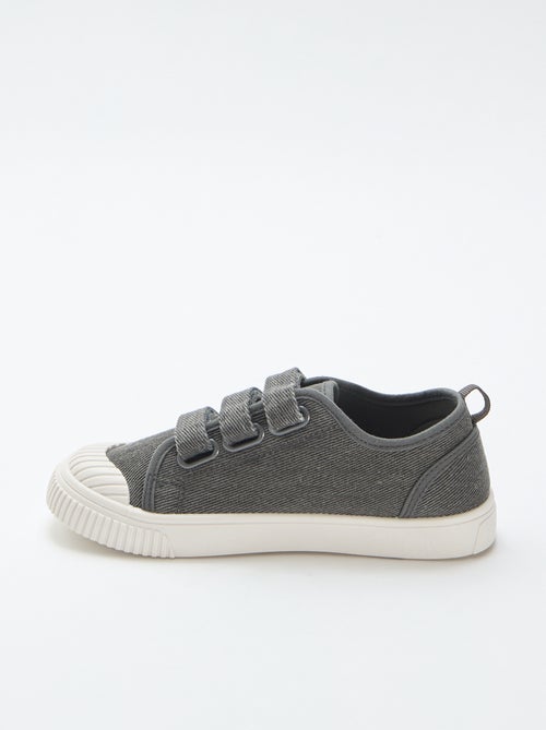 Lage canvas sneakers met klittenband - Kiabi