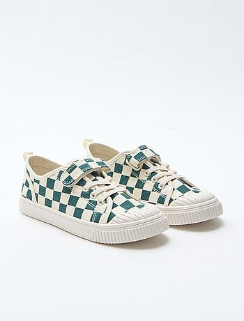 Lage canvas sneakers met klittenband