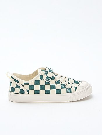 Lage canvas sneakers met klittenband