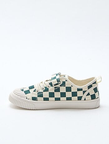 Lage canvas sneakers met klittenband