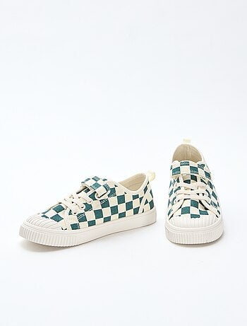 Lage canvas sneakers met klittenband
