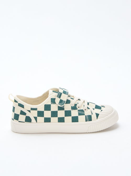 Lage canvas sneakers met klittenband - Kiabi