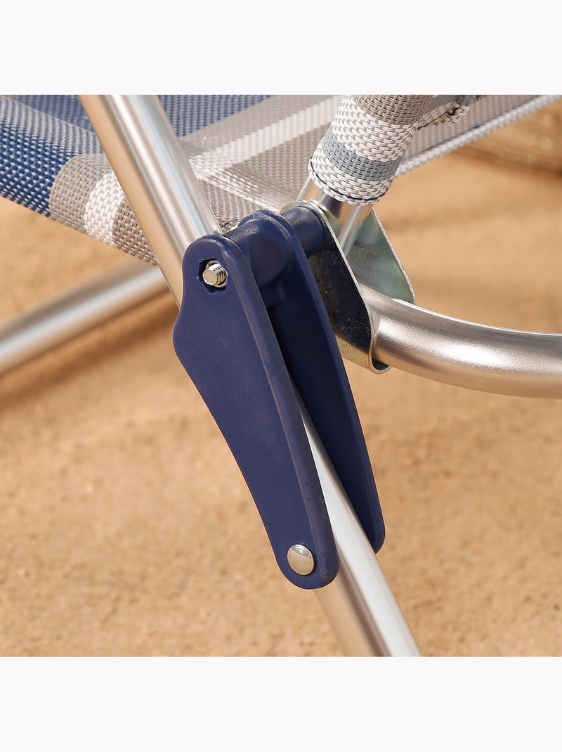 Lage opklapbare strandstoel, 5 standen aktive Blauw - Kiabi