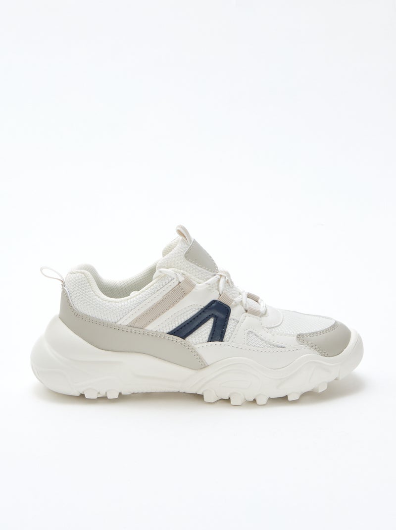 Lage sneakers in hardloopstijl Grijs - Kiabi