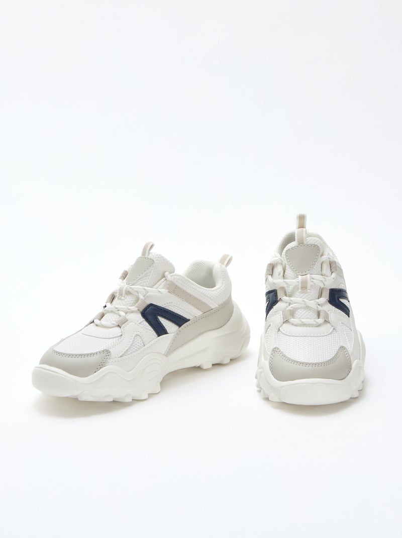 Lage sneakers in hardloopstijl Grijs - Kiabi