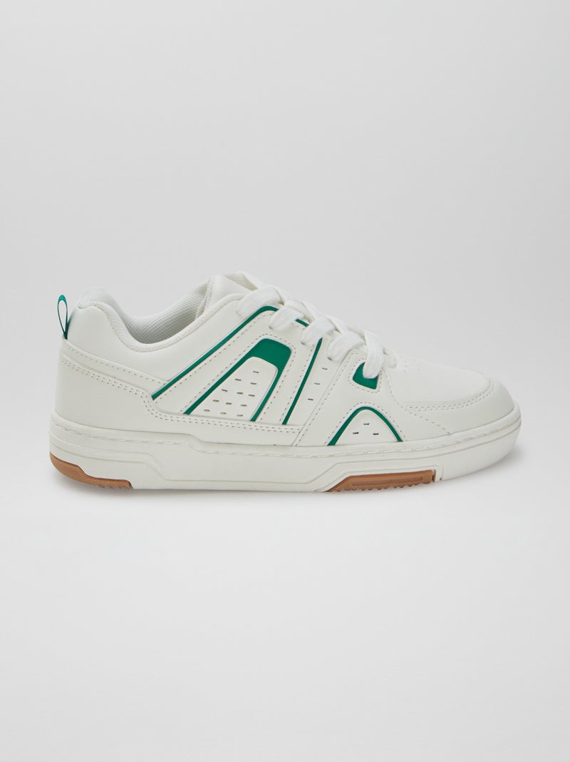 Lage sneakers in sportieve stijl WIT - Kiabi