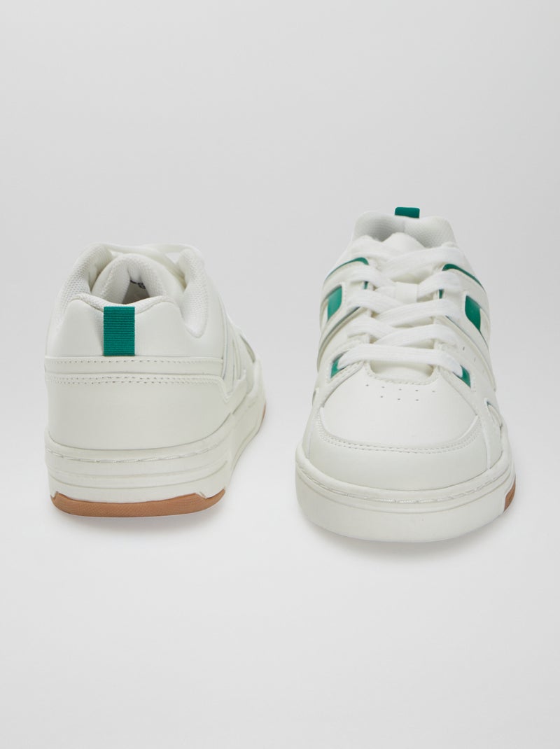 Lage sneakers in sportieve stijl WIT - Kiabi