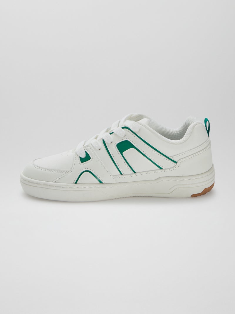 Lage sneakers in sportieve stijl WIT - Kiabi