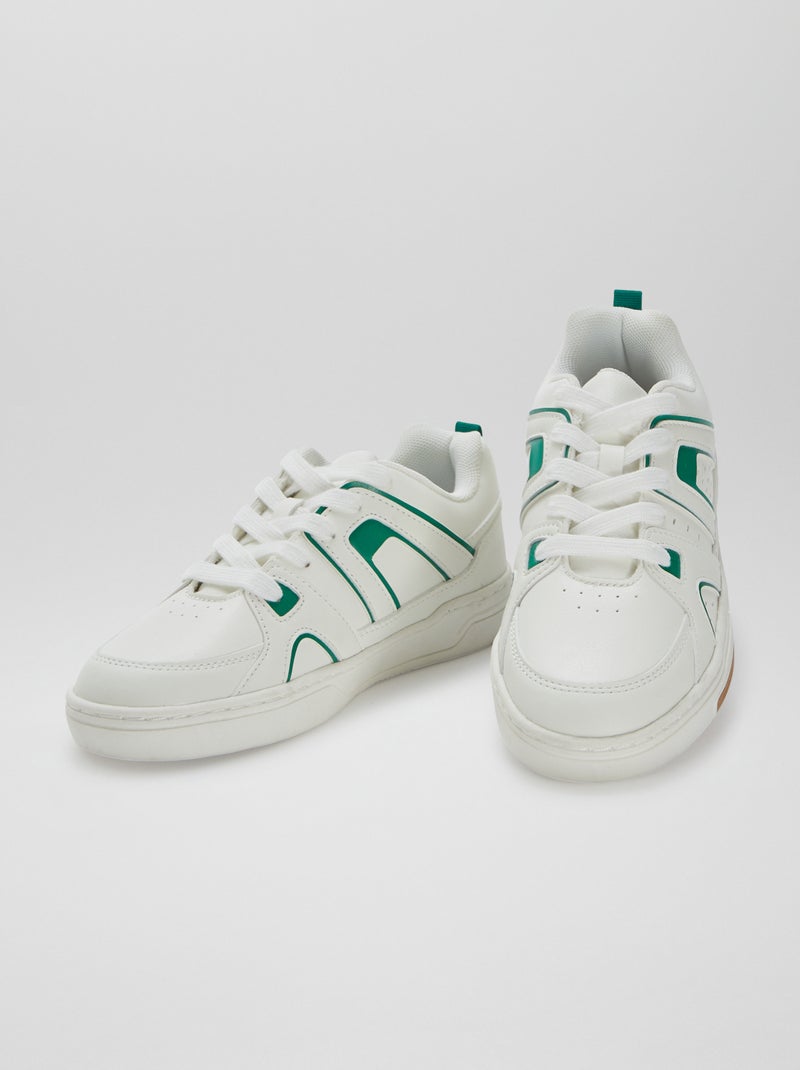 Lage sneakers in sportieve stijl WIT - Kiabi