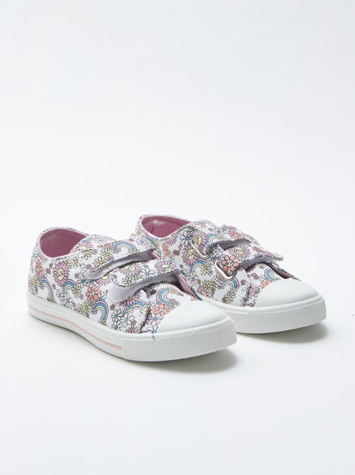 Lage sneakers met bloemenprint - Kiabi