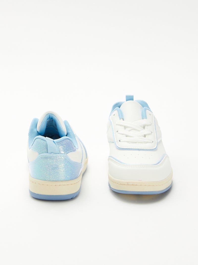 Lage sneakers met glitterdetails Blauw - Kiabi