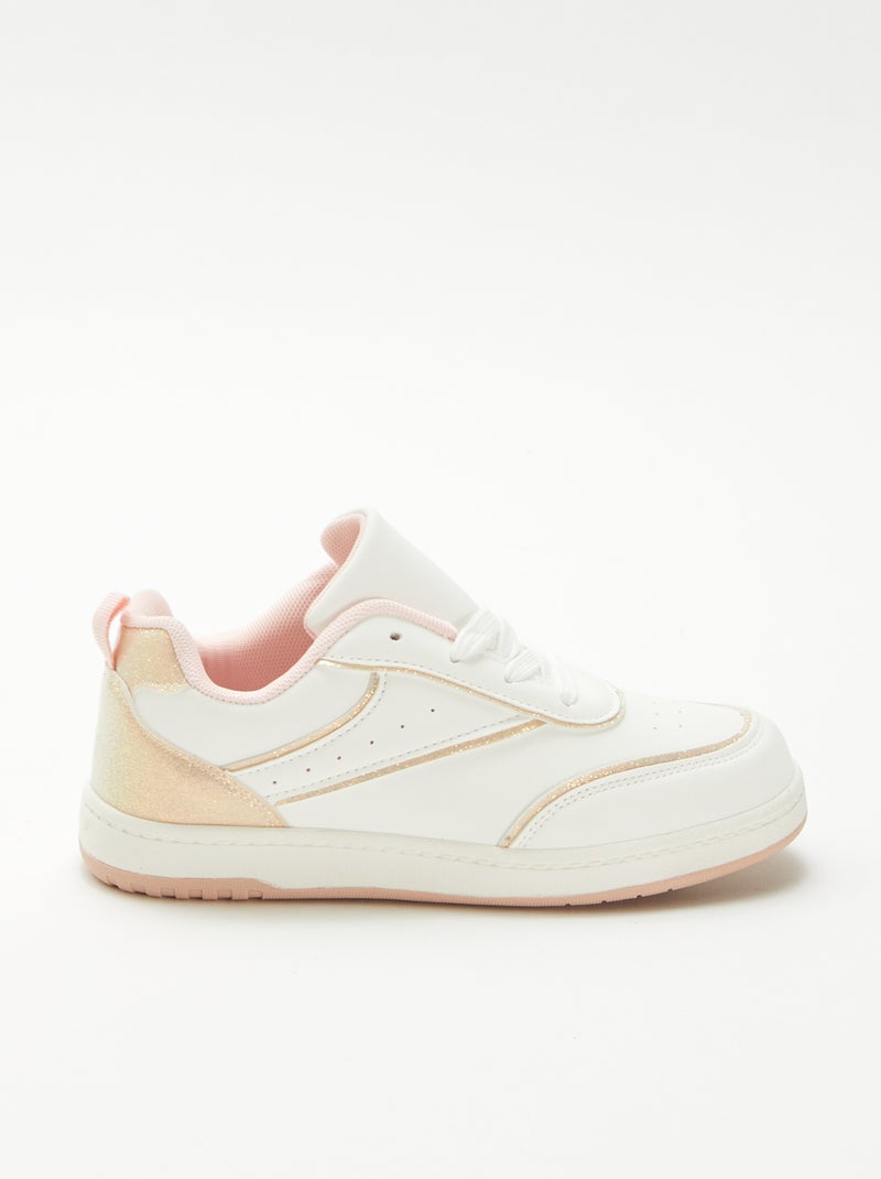 Lage sneakers met glitterdetails Rose - Kiabi