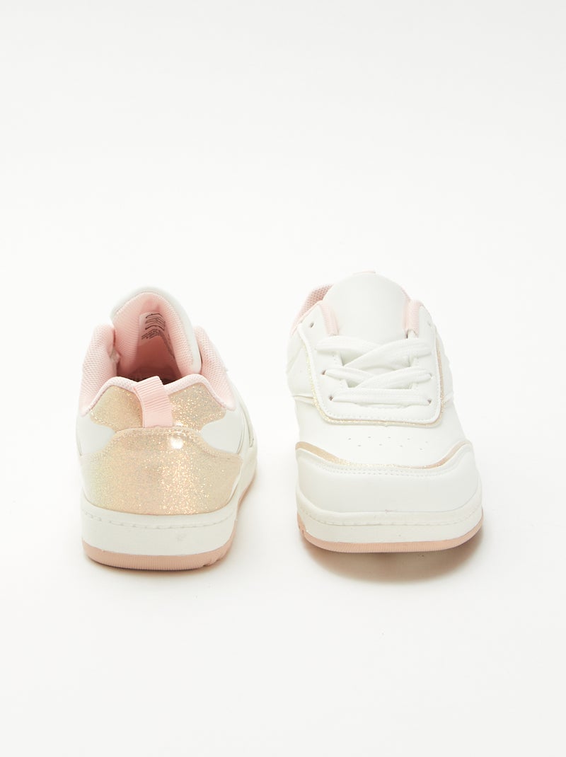 Lage sneakers met glitterdetails Rose - Kiabi