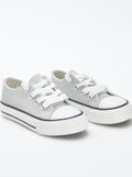 Lage sneakers met glitters Grijs - Kiabi