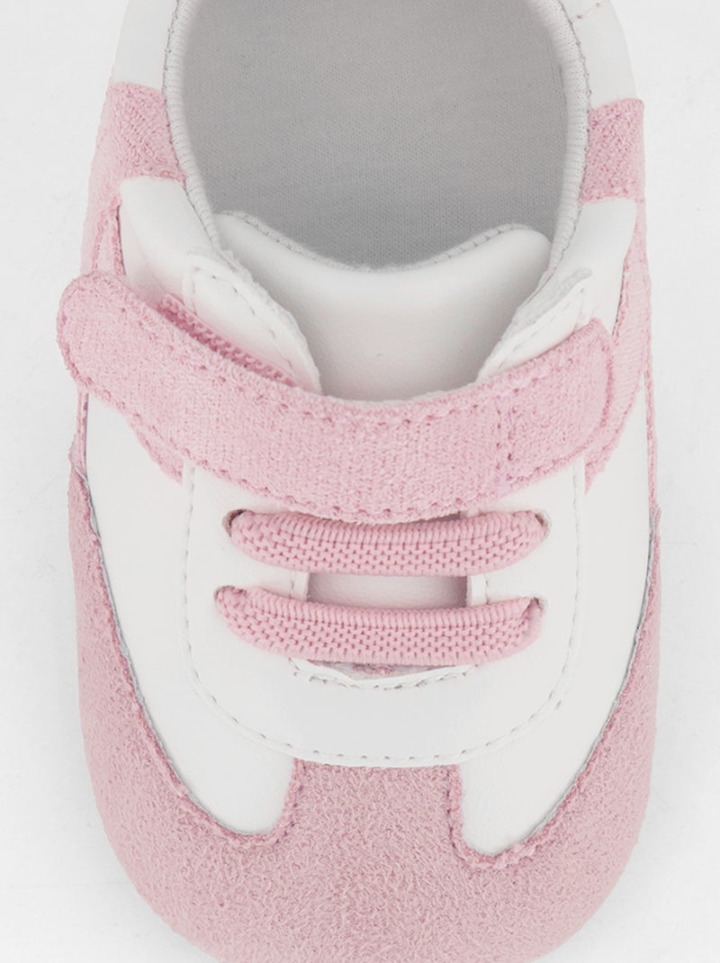 Lage sneakers met klittenband- en vetersluiting Rose - Kiabi