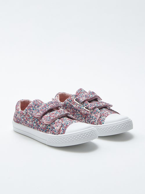 Lage sneakers met klittenband en bloemen - Kiabi