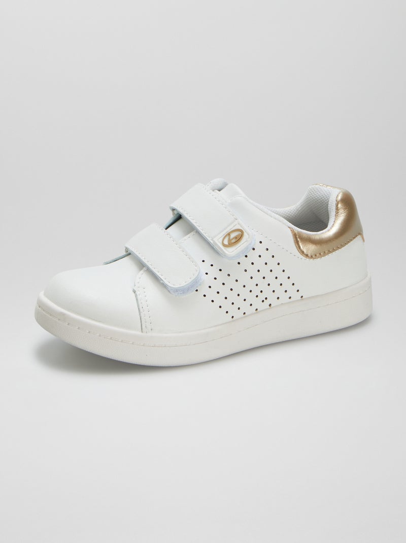 Lage sneakers met klittenband WIT - Kiabi