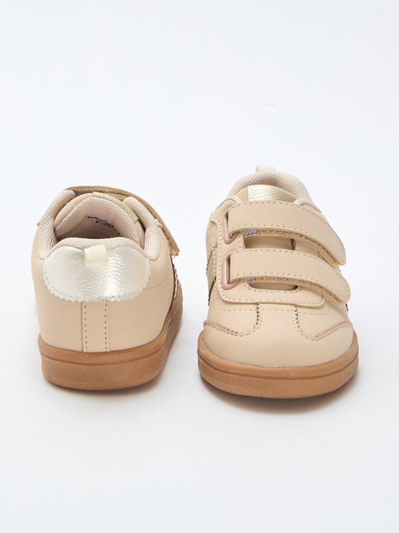 Lage sneakers met klittenband Wit - Kiabi