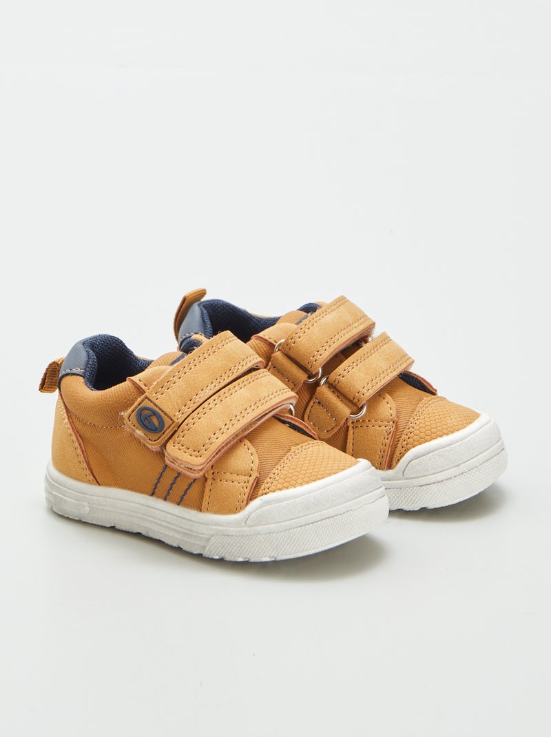 Lage sneakers met klittenbanden BRUIN - Kiabi