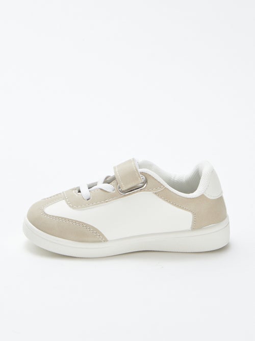 Lage sneakers met klittenbandsluiting en elastische veters - Kiabi