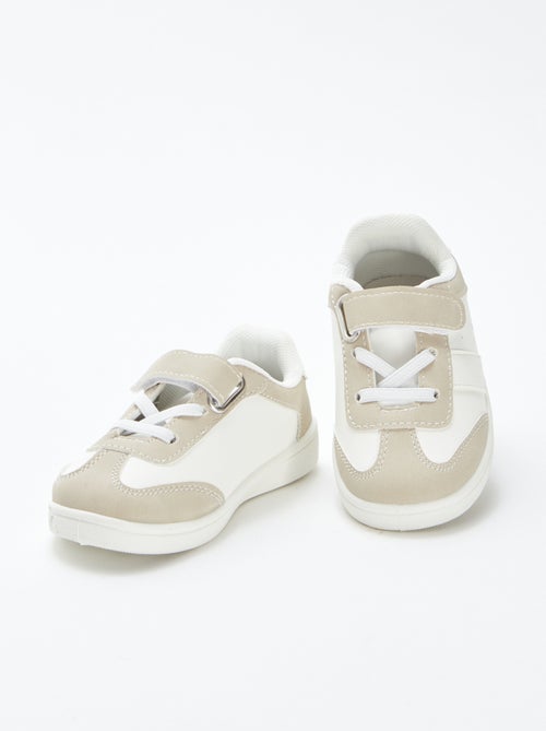 Lage sneakers met klittenbandsluiting en elastische veters - Kiabi