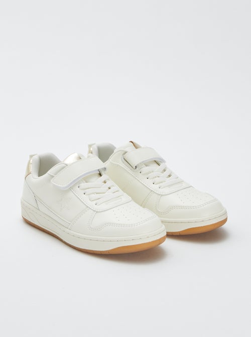 Lage sneakers met klittenbandsluiting en veters - Kiabi