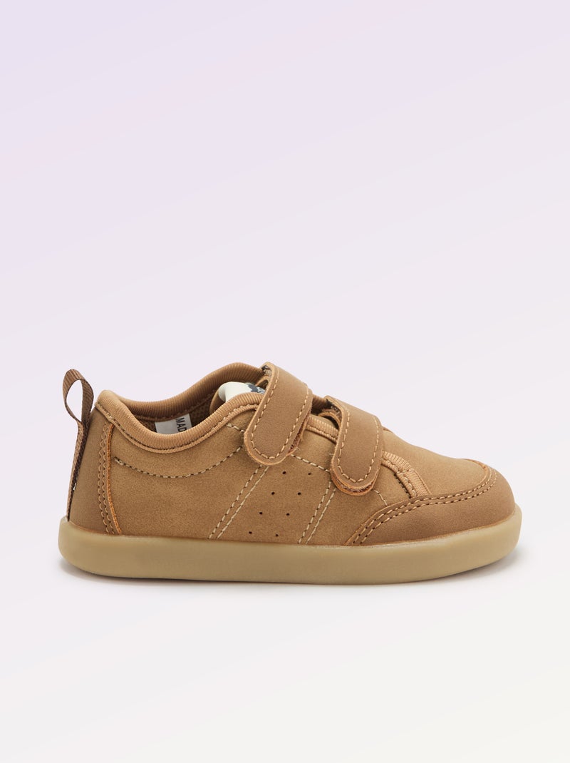Lage sneakers met klittenbandsluiting Geel - Kiabi