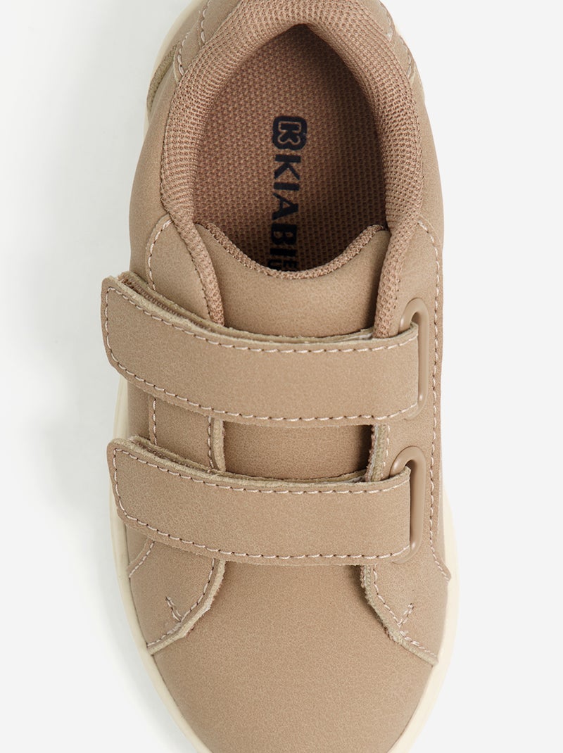 Lage sneakers met klittenbandsluitingen Biege - Kiabi