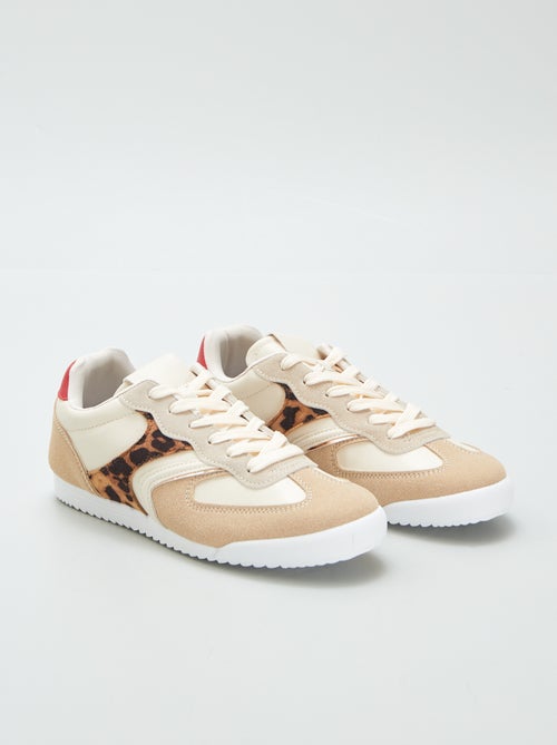 Lage sneakers met luipaardprint - Kiabi