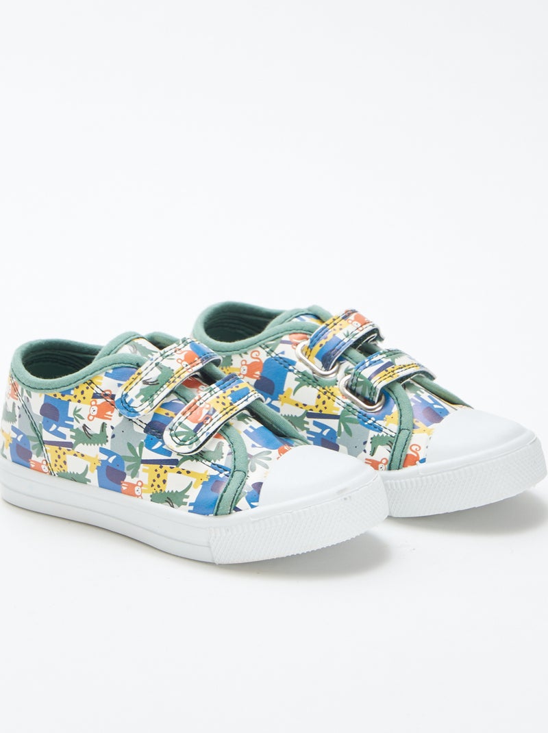 Lage sneakers met print BLAUW - Kiabi