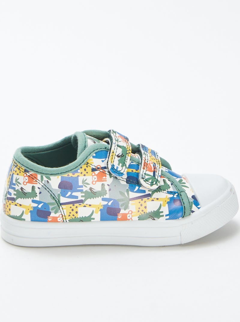 Lage sneakers met print BLAUW - Kiabi