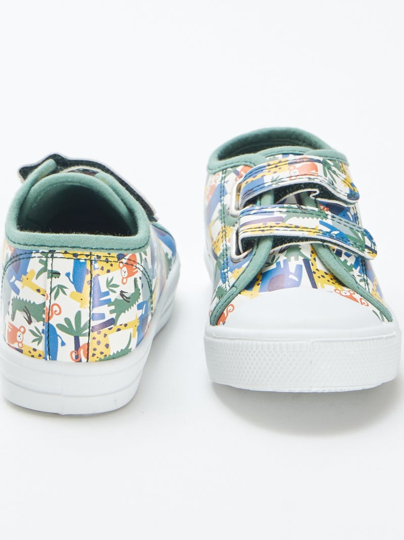Lage sneakers met print BLAUW - Kiabi
