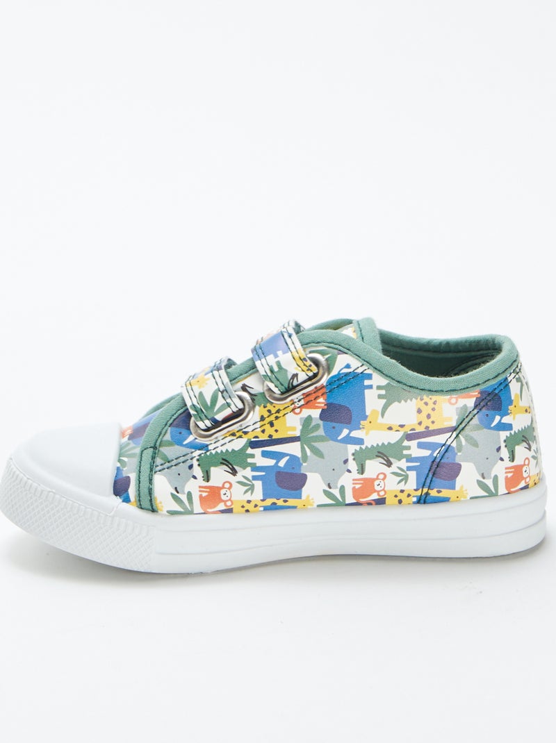 Lage sneakers met print BLAUW - Kiabi