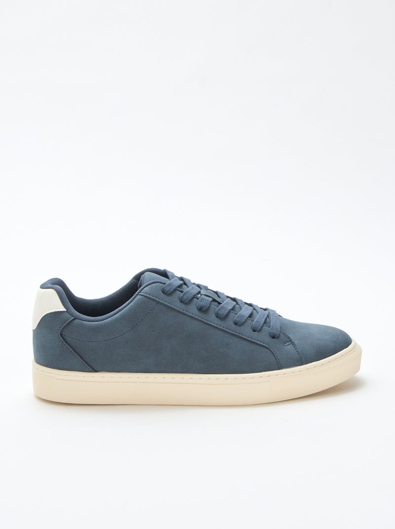 Lage sneakers met textuur Blauw - Kiabi