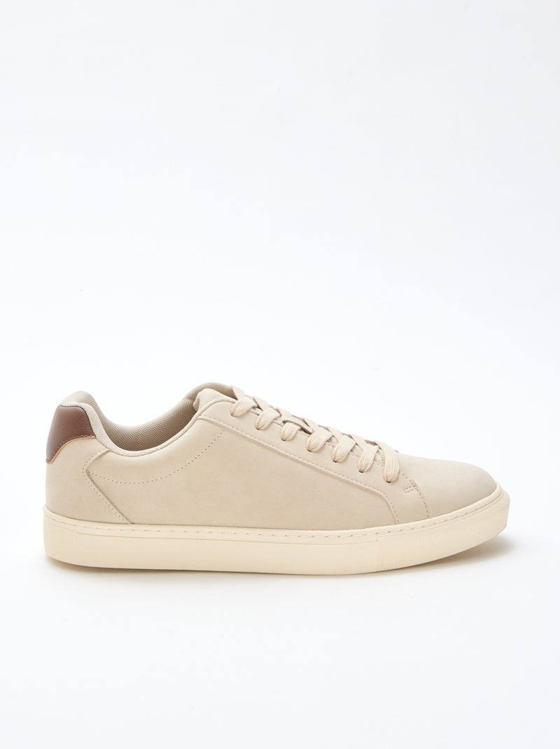 Lage sneakers met textuur Bruin - Kiabi