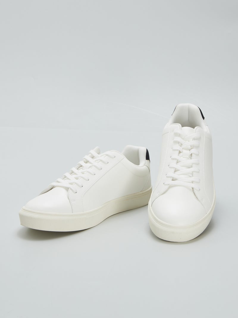Lage sneakers met textuur wit - Kiabi