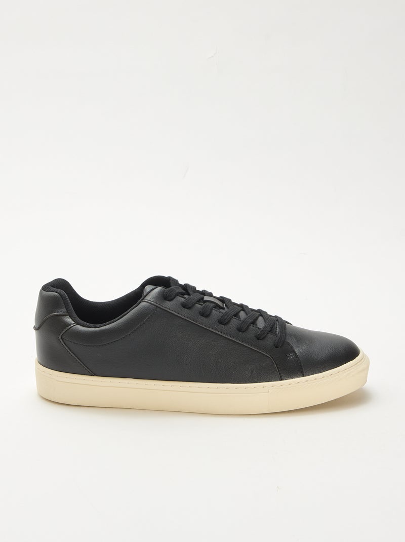 Lage sneakers met textuur Zwart - Kiabi