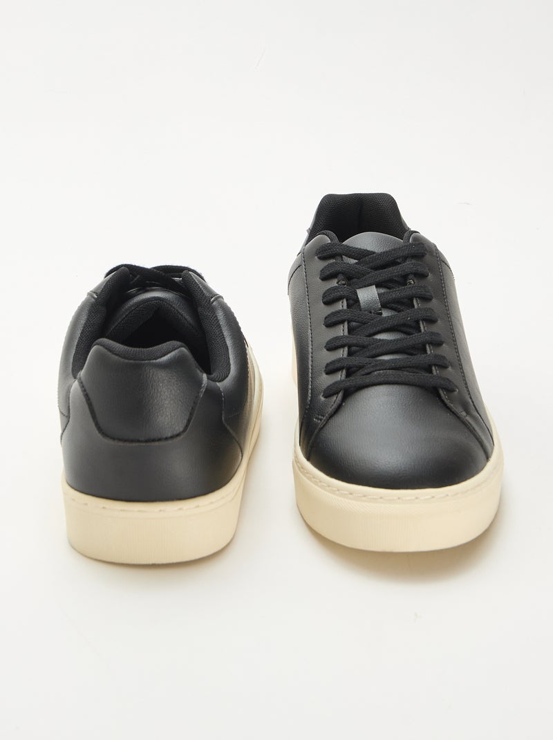 Lage sneakers met textuur Zwart - Kiabi