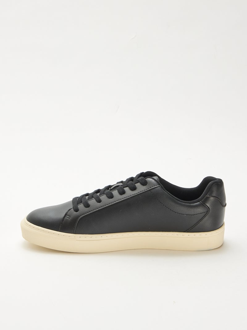 Lage sneakers met textuur Zwart - Kiabi