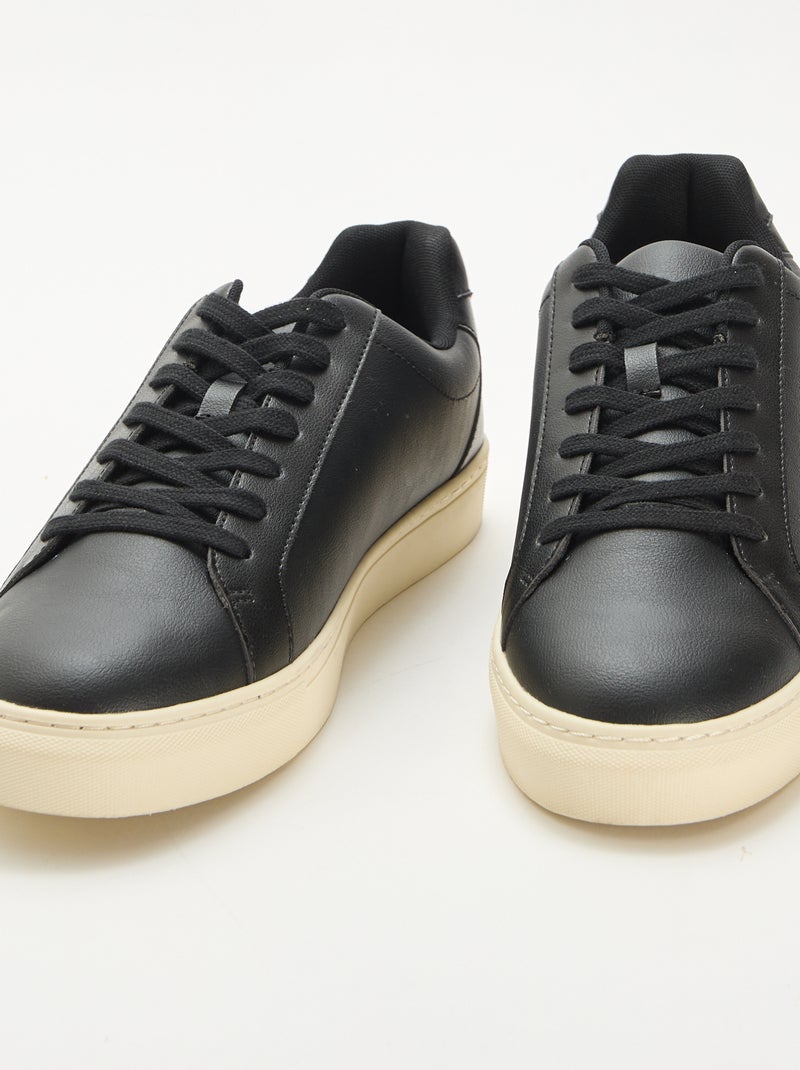Lage sneakers met textuur Zwart - Kiabi