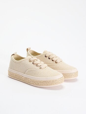Lage sneakers met touwzool