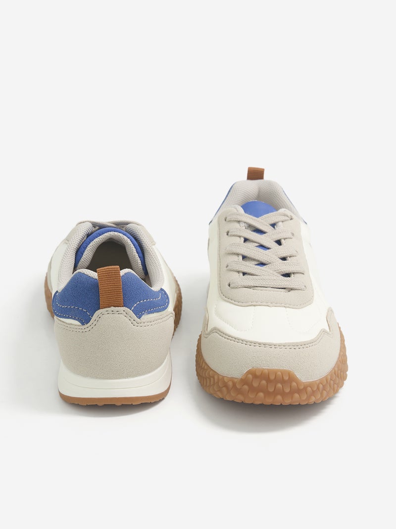 Lage sneakers met veters Biege - Kiabi